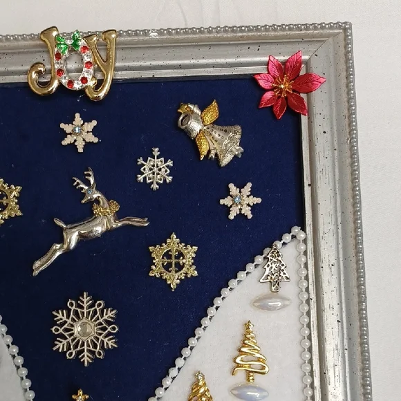 Festive Holiday Wall Art with Silver Frame - Picture 6 of 8